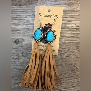 Turquoise fringe earrings